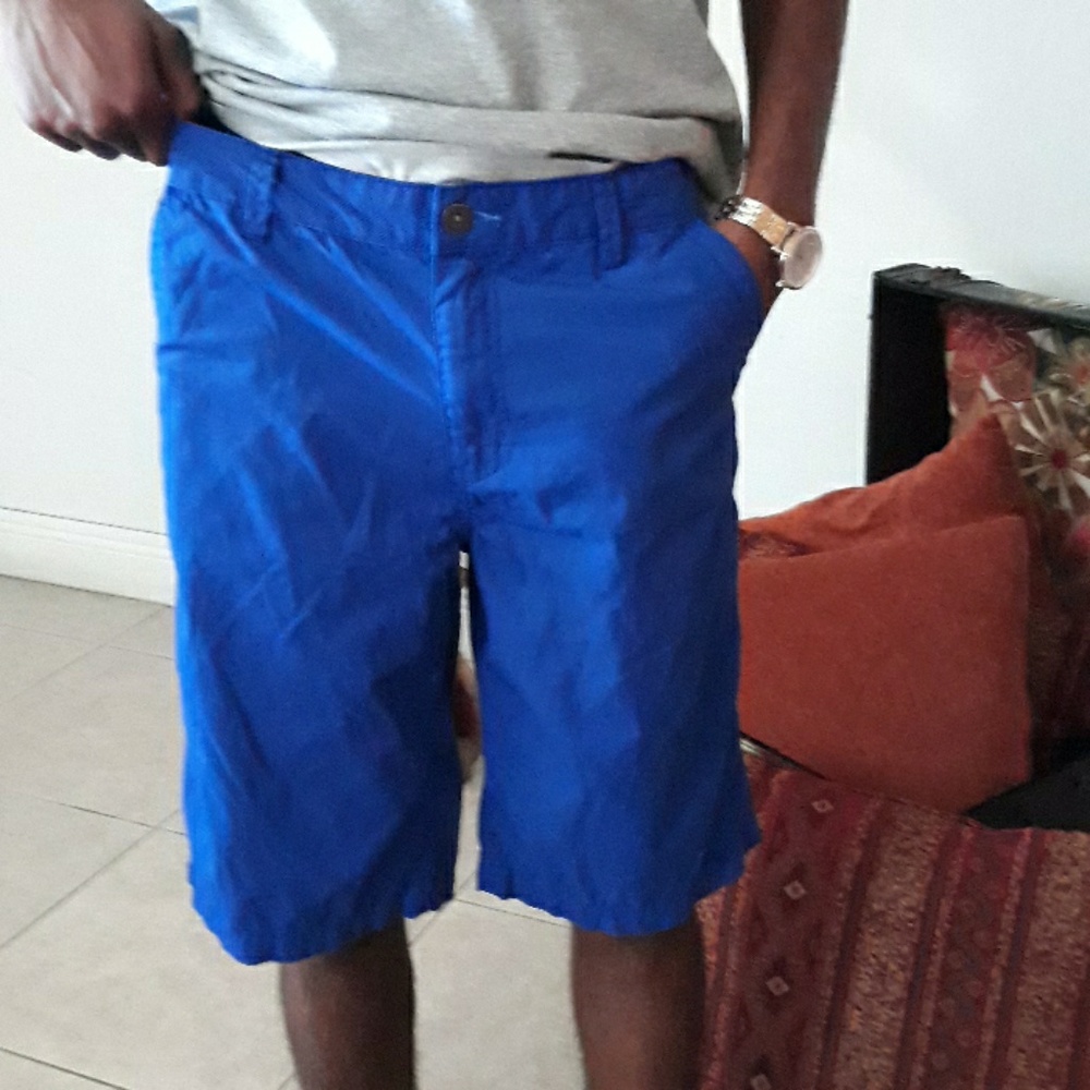 Bright blue shorts